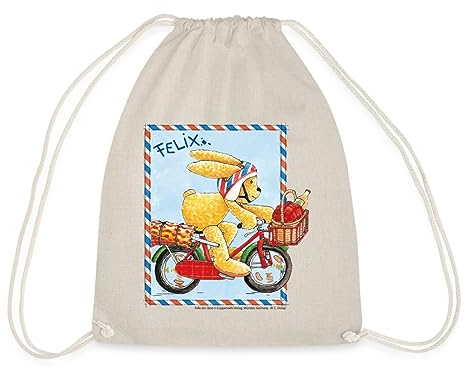 Spreadshirt Felix der Hase Fahrradausflug Turnbeutel, One size, Natur