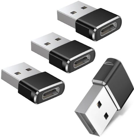 BASESAILOR Adaptateur USB vers USB C 4 Pack,Type C Femelle USB A Mâle Convertir Chargeur pour iPhone 16 15 14 13 12 Pro Max,iPad 10 Air 4 5 Mini 6 7,AirPods 3,Samsung Galaxy S25 S24 A55 A54,Tab S10 S9