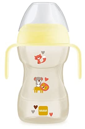 MAM Taza Fun To Drink Cup con asas y boquilla rígida, a partir de 8 meses, 270 ml, neutro