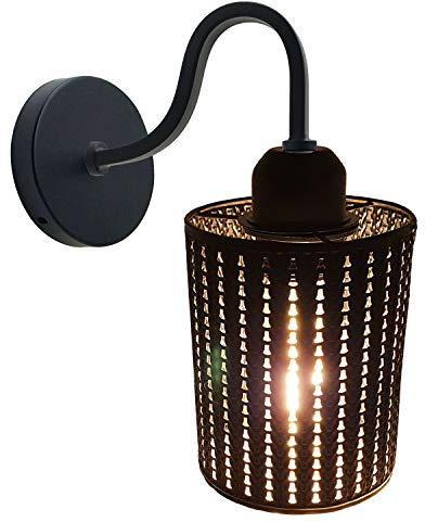 Industrial Vintage Retro Loft Schwarz E27 Wandleuchte, Moderne Veranda-Lampe, Unterputz-Wandleuchte