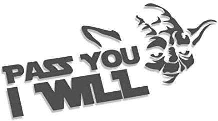 Decus Pass You i Will Yoda Star Wars L 0227 (grau) // Sticker OEM JDM Style Aufkleber