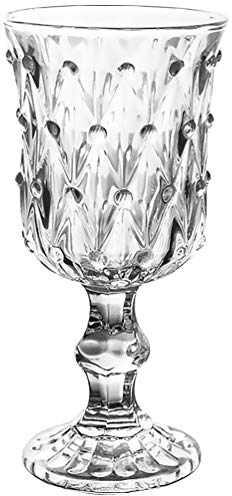 Cabilock Verre à Vin en Verre 200 Ml Gobelet en en Relief Vintage Style Européen Vin Eau Jus à pour Bar de Fête Maison