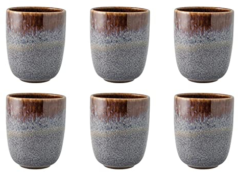 Villeroy & Boch like. by Lave Beige Becher ohne Henkel 6er Set, 400 ml, Kaffeebecher mit einzigartiger Glasur, Skandinavisches Design, Steingut, Beige