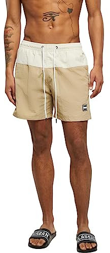 Urban Classics Men's Block Swim Shorts Badehose, unionbeige/softseagrass, 5XL