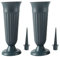 SM SunniMix 2er-Pack Gräber Friedhofsvasen, Blumenvase Grabdekoration, Wetterfeste Friedhofsvase, Grabvase mit Pflock und Kunststoffsockel, Gedenkvase Blumenvase für Grabsteine - Dunkelgrün
