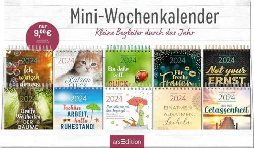 Display Mini-Wochenkalender 2024: Mit 10 x 5 Ex. | Kleine Tischkalender voller Inspirationen für jeden Tag