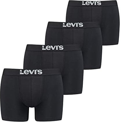 LEVIS Men's Solid Basic Boxer Brief Boxer Briefs, Black,