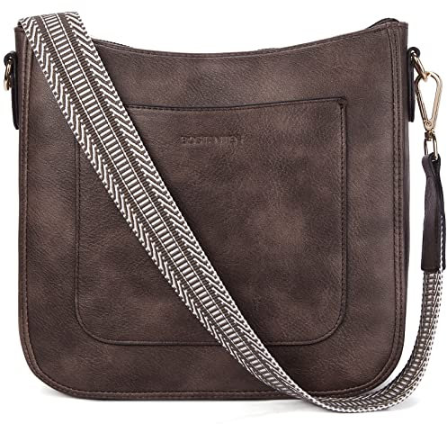 BOSTANTEN umhängetasche damen mittelgroß Handtaschen damen-schultertaschen aus PU Leder shopper tasche für Frauen Hobo Crossbody Bags mit verstellbarem Farbigem Riemen Kaffee