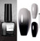 Gel Nail Polish,Thermal Temperature Color Changing Gel Nail Polish Soak Off UV LED Nail Art Gel Polish Black Grey White Glitter(7.5ml) (015)