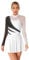 iEFiEL Damen Langarm Ballettkleid Eiskunstlauf Kleid mit Glitzer Kristallen Ballettkleidung Gymnastik Leotard Turnanzug Tanzkostüm Zf Weiß XXL