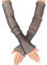 Damen Spitze Armstulpen Lange Fingerlose Handschuhe Schwarz Ultradünne UV Schutz Arm Ärmel Cooles Mesh Tüll Fingerlose Ärmel für Party Outdoor Sport