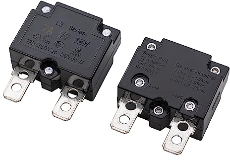 weelye 2Pcs 7A 125/250Vac 50Vdc Automatico Reset Relè Interruttore Termico Interruttore Circuito Corrente Protezione Sovraccarico per Bambini Equitazione Accessori Auto Elettriche