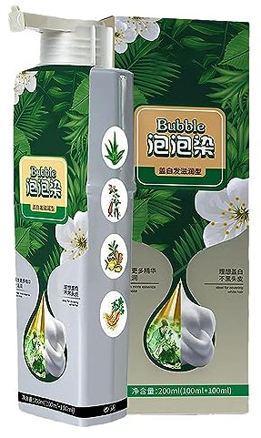 Cabello con burbujas | Champú 3 en 1 para teñir el cabello con burbujas vegetales - Instant Plant Essence Bubble Hair Dye Shampoo para hombres y mujeres para viajes, al aire libre Odavom