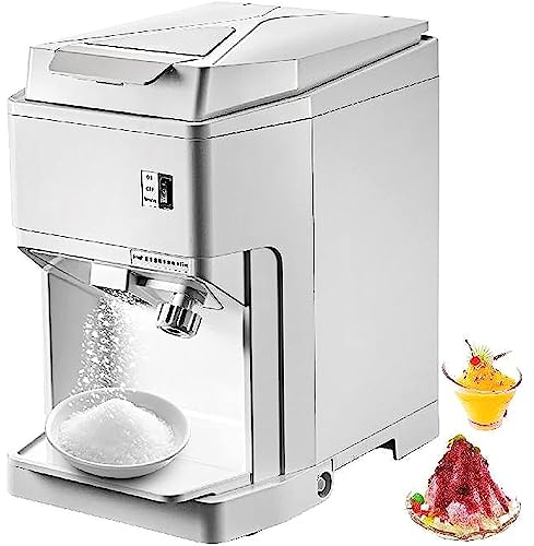 Tritaghiaccio Elettrico Tritaghiaccio, 265 libbre all'ora, 460 W Rasatura finezza Regolabile Ghiaccio Ruvido e fine, Design Completamente Aperto per Una Facile Pulizia