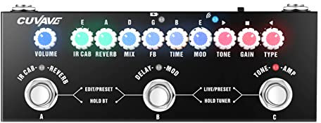 Sunydog Multi-Effektpedal für elektrische Gitarre, Multi-Modulation mit kabelloser Musikwiedergabe, Audio-Schnittstelle, Telefonaufzeichnung