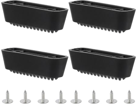 RDEXP - 4 piedini neri per valigie, staffe per bagagli, piedi laterali, 4,7 x 1,6 cm