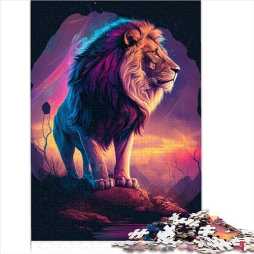 1000teilige Puzzles Der König der Löwen rechteckige Puzzles für Erwachsene und Kinder Holzpuzzles Familienunterhaltungsspielzeug 1000 Teile (75 x 50 cm)