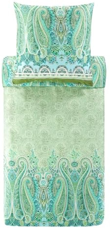 Bassetti Mako-Satin-Kissenhülle einzeln MERGELLINA Farbe V1 GRÜN Größe 40x80 cm