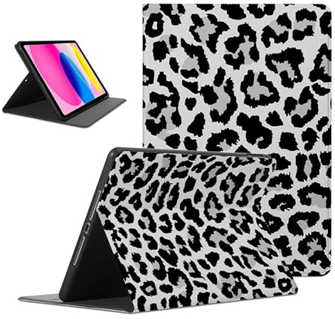 Foonary Hülle für iPad 10 Generation 10,9 2022 A2757/A2777, Aesthetic Ultra Dünn Leicht Tablet Schutzhülle mit Standfunktion TPU Rücken PU Leder Stoßfeste Case Cover für iPad 10 Gen, Leopard 1