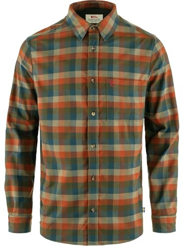 Fjällräven Herren Lappland Stretch Flannel Hemd, Laurel Green/Autumn Leaf, S