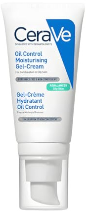CeraVe Oil Control Moisturizing Gel-Cream, Face Moisturizer for Oily Skin, Niacinamide, Hyaluronic Acid & Oil Absorbing Technology To Rebalance Oily Skin, Non-Comedogenic, Fragrance Free & Oil-Free
