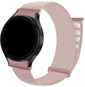 WUURAA Sport-Loop-Band for Samsung Galaxy Watch 6/5/4 40 mm 44 mm 5 Pro 45 mm Nylon 20 mm Armband Galaxy Watch 6 Classic 43 mm 47 mm Armband (Color : Rose pink 05, Size : For Galaxy 6-6classic)