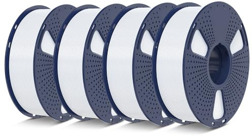 SUNLU 4KG PLA Filament 1.75mm, Hohe Geschwindigkeit 3D Drucker Filament Mit Hoher Fließfähigkeit, Entwickelt für Schnelles 3D Drucken, Rapid HS-PLA 4-Pack, Weiß