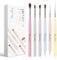 MelodySusie 6Pcs Acrylic Nail Brush Set, Size 8/10/14 Professional Nail Brushes for Acrylic Powder Nail Art Extension and 3D Nail Carving for DIY Home Salon Nail Art Manicure Tool (macaron)