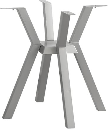 sumatos Base de table basse moderne en métal de 71,1 cm, pieds de table de salle à manger en verre, marbre et bois, pieds de bureau robustes pour la maison, la cuisine, le bureau (argenté)