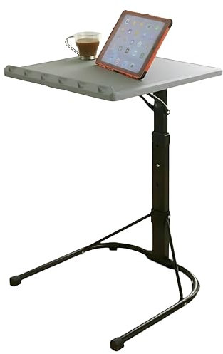 Portable Folding Laptop, Tablet Table with Adjustable Height, Tilt Angle, Sofa Tray Desk, Grey
