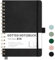 RETTACY Notizbuch A5 Dotted, Bullet Dot Journal mit 100 g/m² Dickem Papier, 70 Blatt, Notebook für Büro und Schule, Lederhülle, Schwarz, 14.8 cm x 21 cm