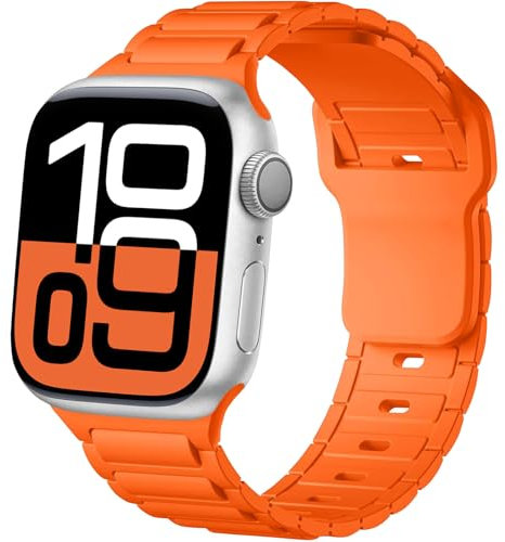 ALFARAY Silikon Armband Kompatibel mit Apple Watch 10 Armband 42mm 41mm 40mm 38mm für Herren Damen - Alpine Ocean Sportarmband für iWatch Series 10 9 8 7 SE 6 5 4 3 2 1 - Orange