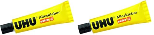 UHU Alleskleber Extra Tube, Gel-Form für extra starkes und tropffreies Kleben, 18 g (Packung mit 2)