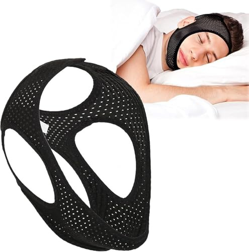 Zhenghebuy Anti Schnarchen Kinnriemen Einstellbare Atmungsaktive,Anti Snoring Chin Strap,Elastisch Halskrause Gegen Kopfband Schlafhilfe Für Besseren Atem Für Männer Und Frauen