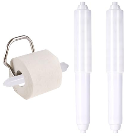 AOZUO 2 Stück Toilettenpapierhalter, Klopapier Aufbewahrung Federbelastet Kunststoff Toilettenpapier Rollenhalter Ersatzrolle für WC Papierhalter Breite Haushalt Restaurant(Weiß)