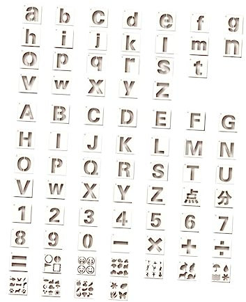 EXCEART 80St geometrisches Lineal Buchstaben bastelzeug das Symbol Stencil zeichentusche oplatki handystativ gießform Teller Weiß