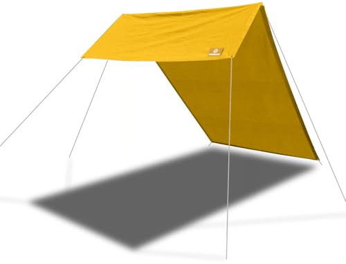outdoorer Premium Strand Sonnensegel aus Baumwolle St. Tropez in Gelb - Tarp mit Sonnenschutz, Windschutz und Regenschutz aus Europa