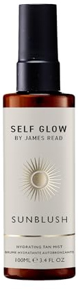 Self Glow by James Read - Sunblush Hydrating Tan Mist (100mL) | Made with Rosewater | Gradual Tanner to Plump + Tone | Lightweight, Buildable | Non-Allergen Fragrance, Non-Drying Alcohol