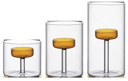 GOEDCH Photophore en verre : 4 pièces bougeoirs en verre transparent, petit bougeoir cylindrique pour table de Noël, photophores en verre pour décoration de table, Noël, décoration de mariage