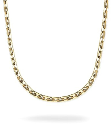 Copenhagen STUDIOS Halskette Unisex - gold - Gliederkette aus poliertem Edelstahl für Damen & Herren - 14K vergoldet - verstellbare Länge - wasserfest & hautfreundlich