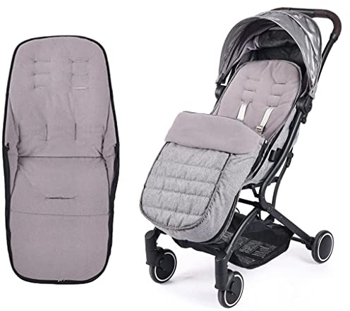 Winter-Fußsack für Kinderwagen, wasserdicht, gepolstert, warm, winddicht, Kinderwagen-Abdeckung, Polstermatte, schwarz, abnehmbarer Fußsack, Einheitsgröße
