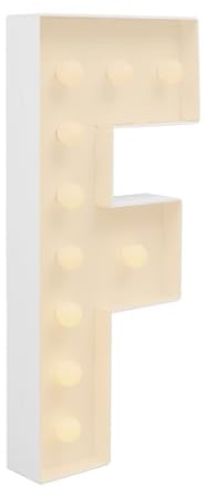HUOMMGS LED Buchstaben Lichter Warmes Licht Leuchtbuchstaben Groß Leuchtbuchstabe mit 10 LED Lichtern Buchstabenlichter Leuchtbuchstaben für Gaming Zimmer Deko, Bar Deko & Party Deko (F)