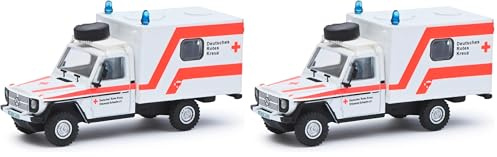 Schuco Modellauto MB G Rot Kreuz weiß 1:87 (Packung mit 2)