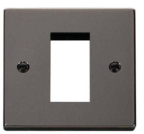 Click New Media Single Module Front Plate - Black Nickel