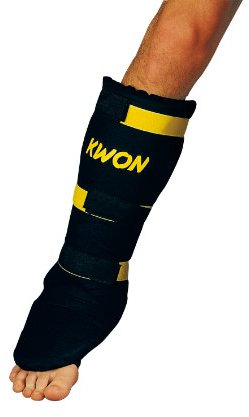 KWON Schienbein Spannschutz Muay Thai, schwarz, M, 4067502