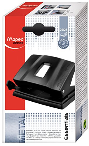 Maped M402411 - Locher Essentials, aus Metall, 20 Blatt Stanzleistung, schwarz