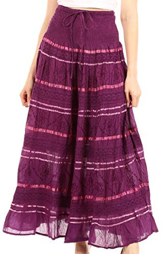 Sakkas 0604 Pizzo e Nastro Boho Contadino - Viola - Unica