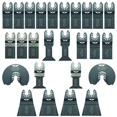 26 x TopsTools FAKA26A Fast Fit Mix Lames Compatible avec Dewalt Stanley Black et Decker Bosch Fein (Non-StarLock) Makita Milwaukee Hitachi Parkside Ryobi Worx Workzone Multitool Accessoires