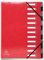 Exacompta 53925E Premium Ordnungsmappe Iderama. Aus beschichtetem Colorspan-Karton DIN A4 12 vollfarbige Fächer, dehnbarer Rücken und 2 Gummizüge mit Indexfenstern Register-Mappe rot