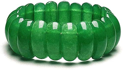 yigedan Armband aus natürlichem grünem Jade-Edelstein, für Damen und Herren
